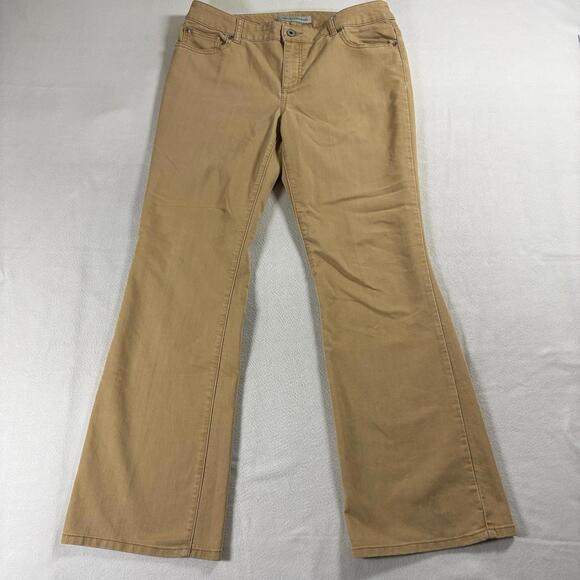 Chico's Denim - Chico’s Platinum Denim Womens Bootcut Jeans Tan Stretch Size 1.5 Regular 34x31
